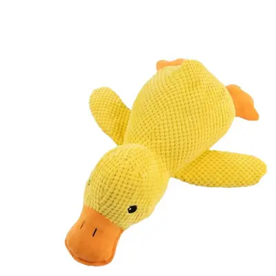 Bite-Resistant Duck Plush Dog Toy with Squeaker