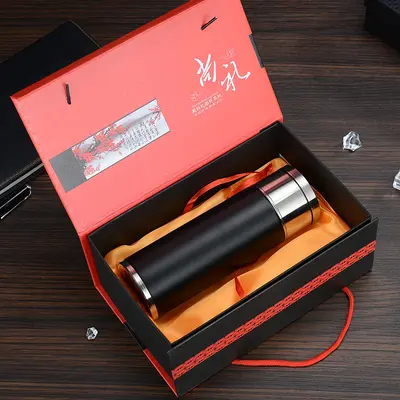Günlük 304 paslanmaz çelik termos bardak çay su ayırma 420ml iş erkek hediye kutusu seti hediye çay bardağı - 8