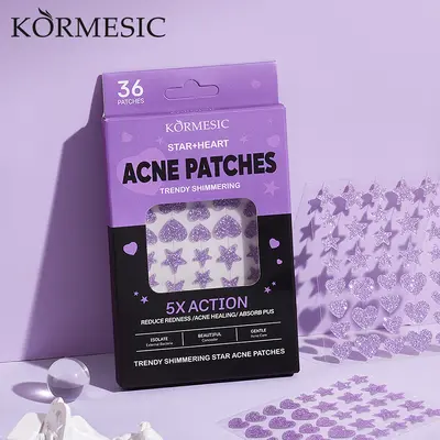 KORMESIC mor kalp yıldız sivilce yaması, hafif, sivilceli cilt için - 3