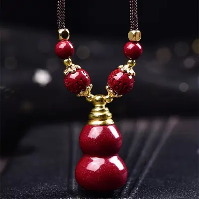 Muray Imitation Purple Gold Sand Heart Pendant, Five Blessings, Unisex