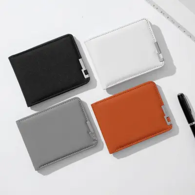 Men's Short Leather Slim Wallet with Multiple Card Slots