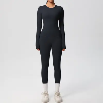 Yoga-Set eng anliegend, beidseitig geraut, 8-teilig - 8