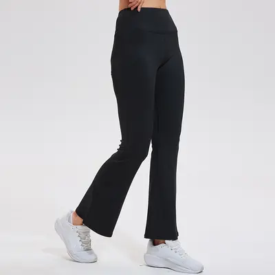 Lycra Yoga Pants, High Waist, Hip Lifting, Wide Leg - 7