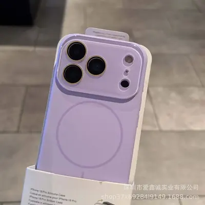 İnce Halka Manyetik Sıvı Silikon iPhone 17 Pro Telefon Kılıfı Yeni Model iPhone 16 Max Kristal Lens 18