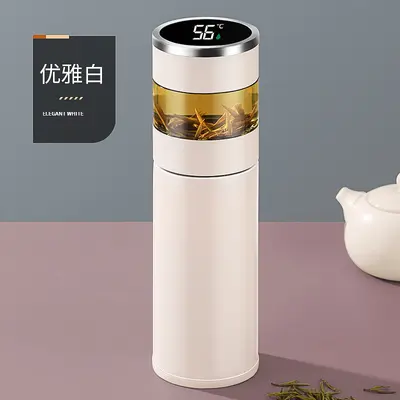 保温杯礼盒装茶水分离智能316不锈钢商务车载泡茶礼品刻字批发杯