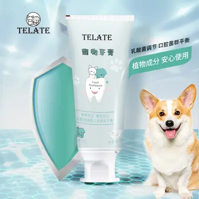 Dog and cat toothbrush set with toothpaste, tartar cleaning