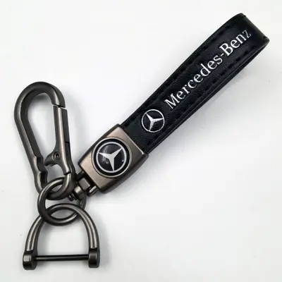 Lambskin Leather Keychain with Custom Car Logo for Men - 10