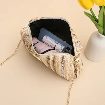 Colorful Straw Bag, Women's Crossbody Bag, Rainbow Design