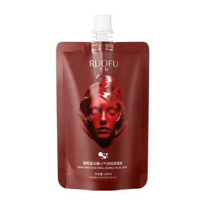 Ruofu Grape Protease Oxygen Face Mask with Micro Bubbles, Deep Pore and Blackhead Cleansin - 6