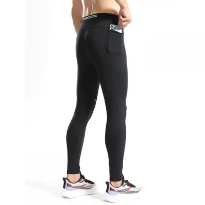 Men's Running Compression Tights, Zip Pocket, Phone Pockets - 8