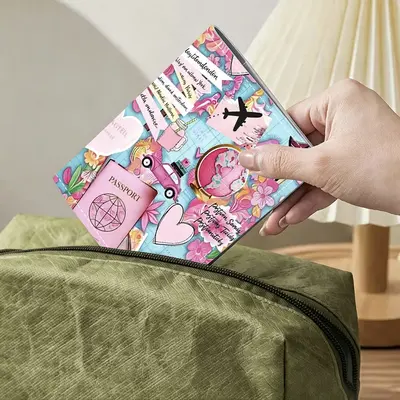 Girl's multi-card wallet, PU leather, passport holder