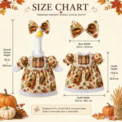 Thanksgiving Goose Decoration Set, 23 Inch