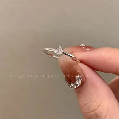 Butterfly Zircon Ring, Adjustable, Women's - 7