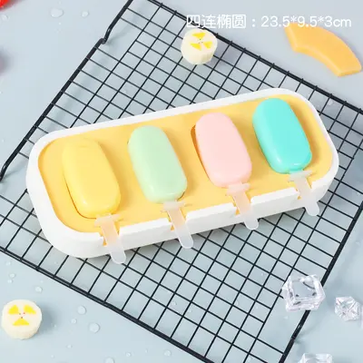 Food-grade silicone ice cream mold homemade ice cream popsicle children's cartoon cheese stick mold - 12