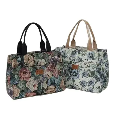 Retro-Handtasche mit Blumenmuster, großes Fassungsvermögen - 5
