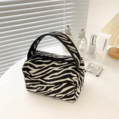 Leopard Print Portable Large Capacity Cosmetic Bag - 8