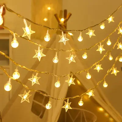 LED küçük renkli ışıklar yanıp sönen dize ışıklar yıldızlı gökyüzü güneş açık kamp tarzı gece pazarı durak atmosfer ışığı neon ışık şeridi - 10