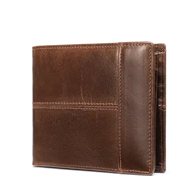 Men's Genuine Leather Wallet with RFID Protection, Cowhide - 9