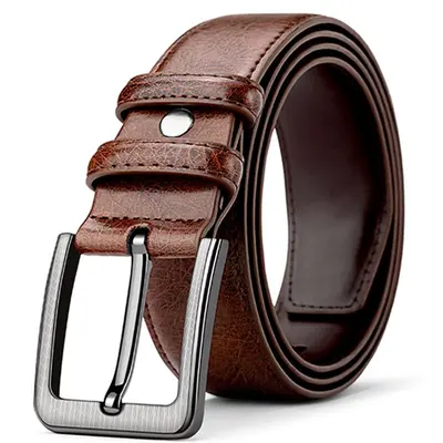 Paulo Genuine Vintage Leather Belt Men's Trouser Belt Men's Retro Business Casual Elderly Denim Waist Belt - 8