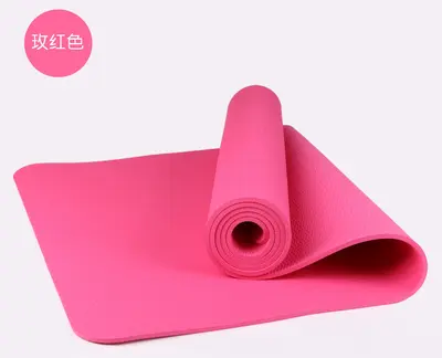 Yoga mat TPE, 183x80x0.6cm, monochrome, for beginners - 9