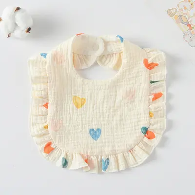 Reine Baumwolle Baby-Lätzchen mit Rüschen, Klasse A Mull, saugfähig - 11