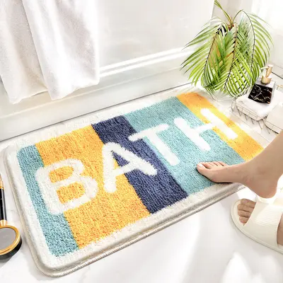 Amazon Karikatür Yapay Kaşmir Halı Banyo Su Emici Kaymaz Ayakkabı Paspası Ev Yatak Odası Yatak Kenarı Halı Banyo Paspası - 12