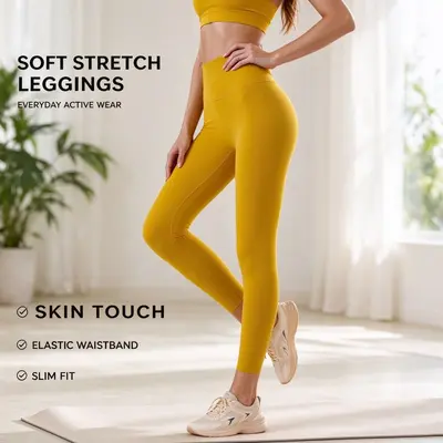 Women's High-Waisted Yoga Leggings with Butt-Lifting Effect - 4