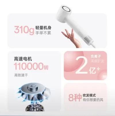 Feike FH6370 High-Power Negative Ion Hair Dryer