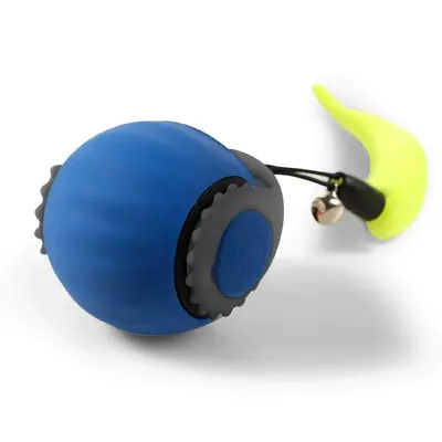 Automatic Electric Cat Teaser Ball with Mouse Wand, Self-Play Exercise Toy - 7