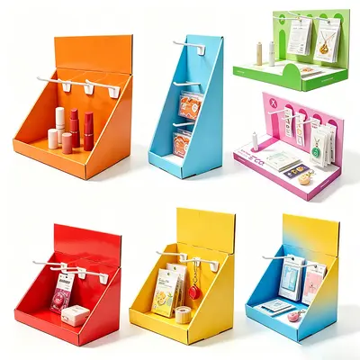 Kassen-Displaykarton Wellpappe farbige Box PDQ Promotion-Display-Box Werbe-PVC-Aufsteller Supermarkt-Regal Individualisierung - 8