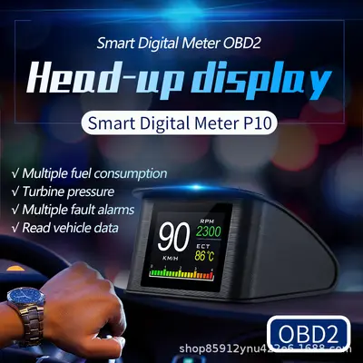 Auto-LCD-Displaygerät OBD2 Fahrzeugcomputer-Diagnosegerät HUD-Kopfabzugsdisplay P10