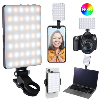 Tragbare Fill-Light für Live-Streaming, tragbare Fotoleuchte, dreifarbige RGB Softlight für Foto-, Kamera- und Telefon-Fill-Light.