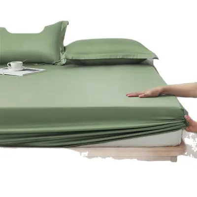 Cross-border Korean version solid color one-piece summer lightweight luxury sheet bedding duvet cover dust ruffle cross-border sheet bedding - 5