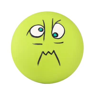 Smiling Face Squeaky Latex Dog Toy, Durable - 7