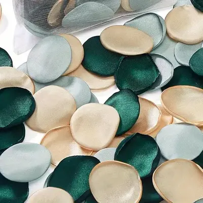 Silk Rose Petals and Simulated Leaves for Wedding and Party Decoration, 400 Pcs - 7