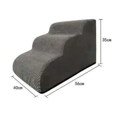 Washable Dog Stairs with Grey Sponge Steps for Small and Medium Dogs