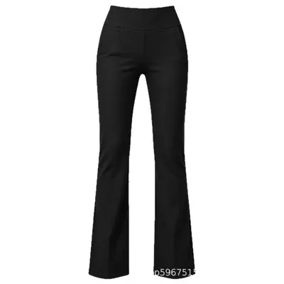 Damen-Yogahose mit hohem Bund und Taschen, elastisch, schmale Passform - 6