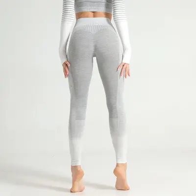 Seamless Gradient Yoga Pants, High Waist, Multicolor, Tight Fit