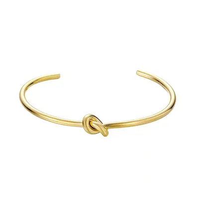 Unisex Stainless Steel Open Cuff Bracelet, 18K Gold