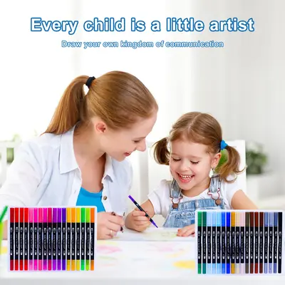 Doppelspitzige Aquarellstifte mit weicher Spitze, waschbare Kinderstifte, mehrere Größen - 4