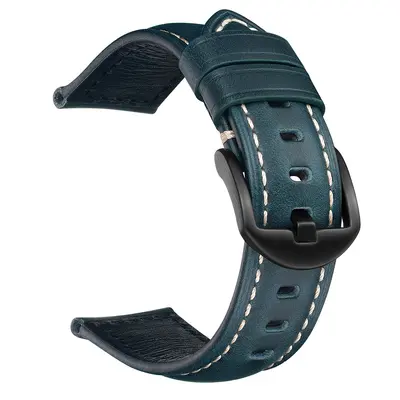 El Yapımı Retro Hakiki Deri Saat Kayışı, Yağlı Mumlu, 18-26 mm - 10