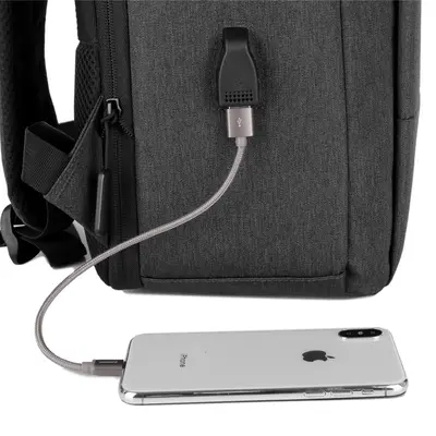 Men's Business Laptop Backpack, Large Capacity, Breathable, USB Port - 3