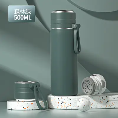 Großer Edelstahl-Thermobecher mit Tee-Wasser-Trennung - 12