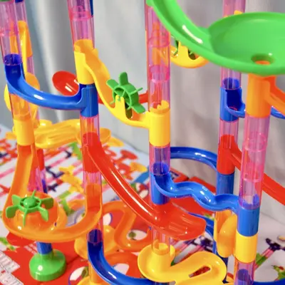 Track Ball Cross-Border Slide 3D Plastic Interlocking Building Blocks Rotating Slide Maze Amazon Children's Toys - 3