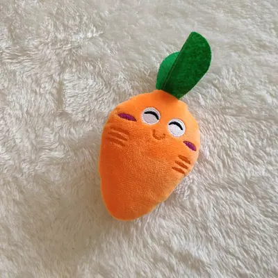 Plush Squeaky Dog Toy, Chew-Resistant Carrot Design for Teeth Cleaning - 5