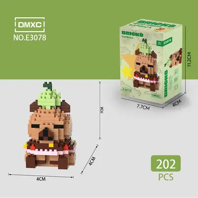 LEGO mikro parçacık yapı taşları ile uyumlu bebek Capibala küçük kapibara eğitici montaj çocuk oyuncakları Çocuk Günü hediyesi - 10