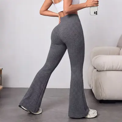 Women's Yoga Leggings Ribbed, High Waist, Tummy Control, Autumn-Winter