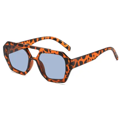 Damen-Sonnenbrille mit doppeltem Steg und unregelmäßiger Form im Ins-Stil - 4