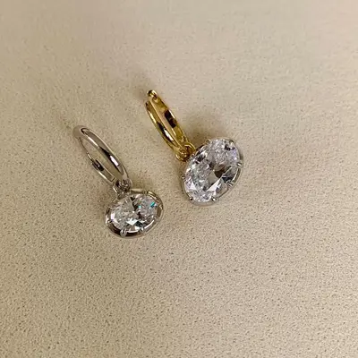 Silver earrings, S925 plated 18K gold