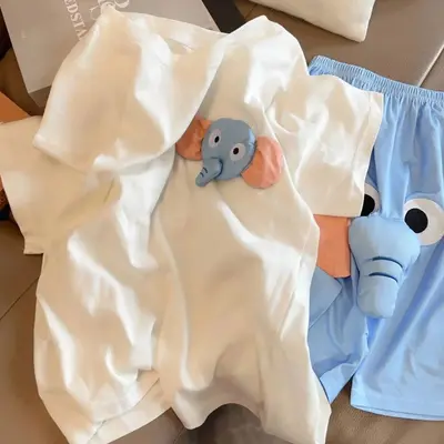 Erkek yaz pijama şortu bol kesim sevimli komik cık cık sesli - 7